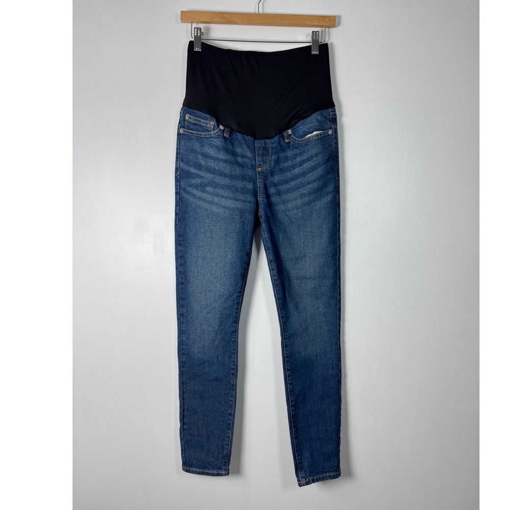 Comfortable Gap Maternity Women 28/6 Short Skinny Jeans Blue Full Panel Stretch